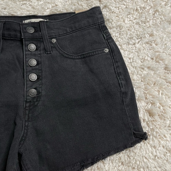 Madewell High Rise Black Denim Shorts Size 26 - Picture 2 of 12